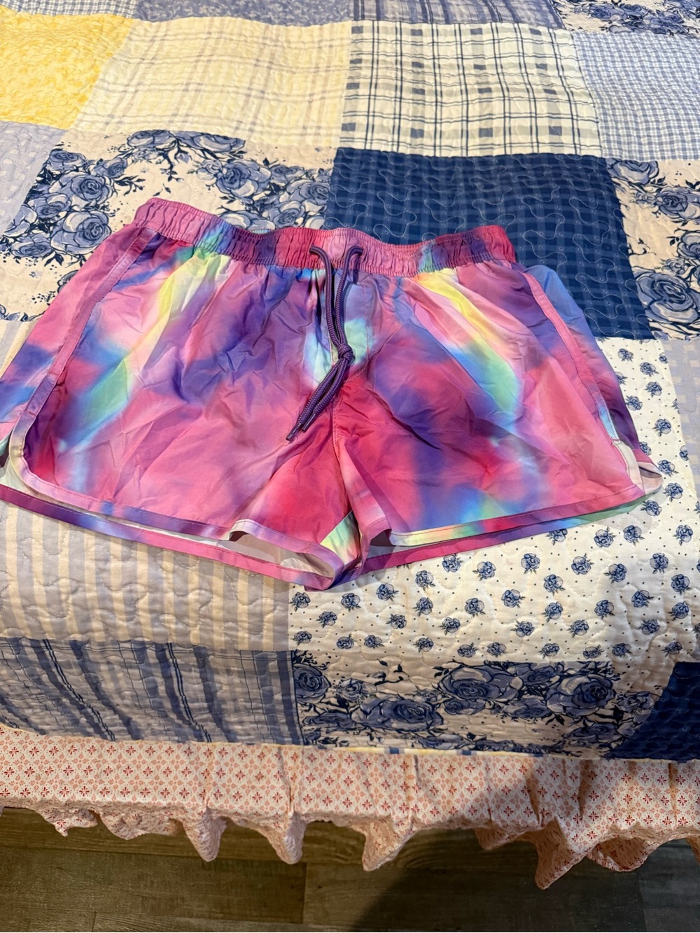 H&M Pink Rainbow Tie-Dye Athletic Shorts